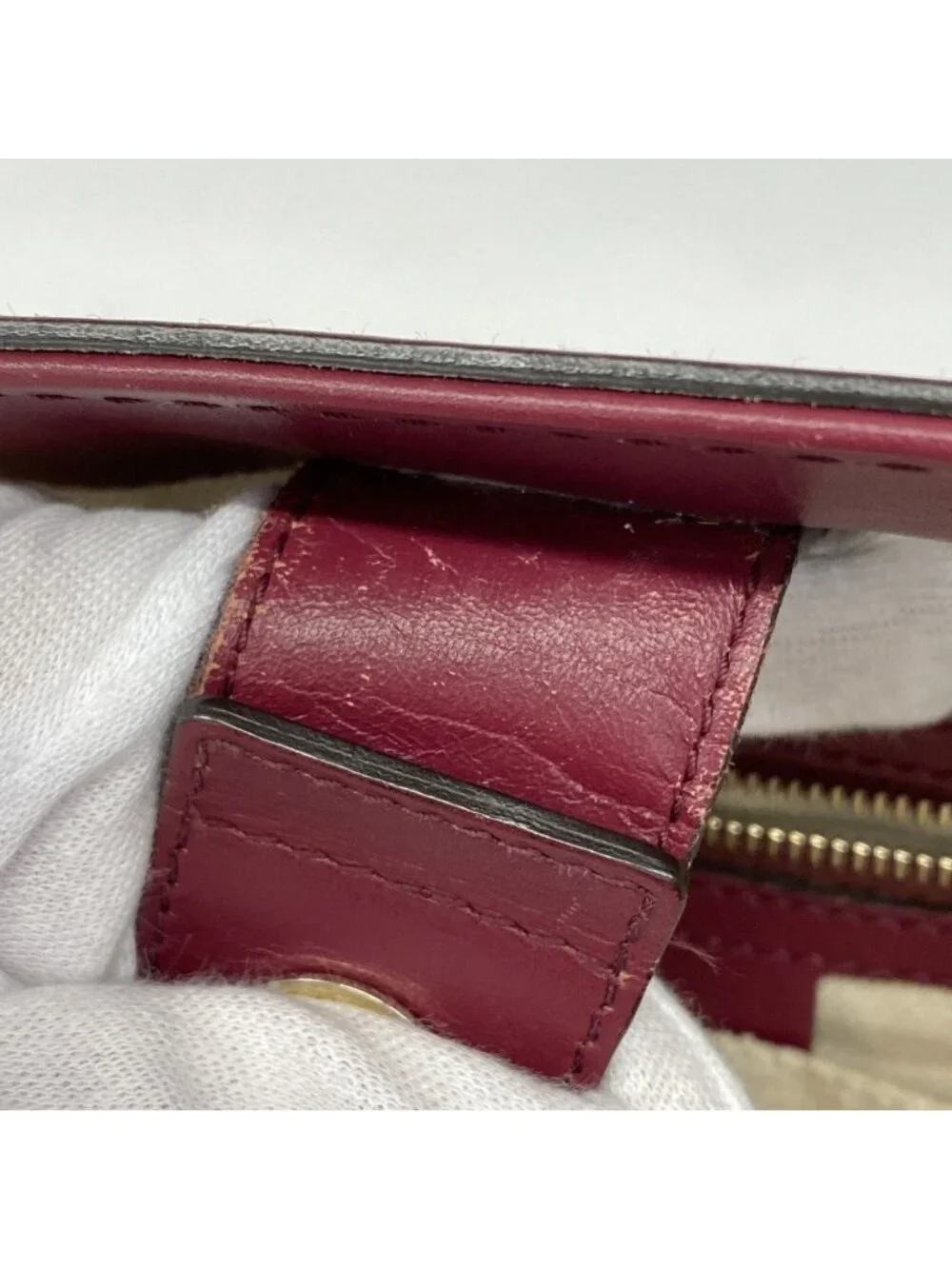 Gucci Tote GG Canvas Brown Bordeaux Champagne Gold